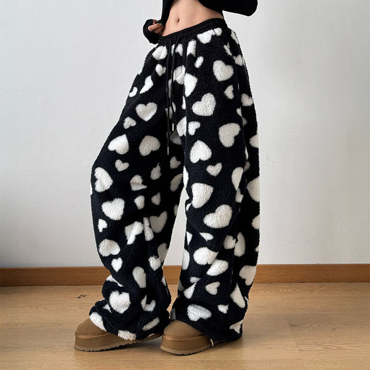 Women's Teddy Fleece Heart Trousers – Cosy Lounge Bottoms – view 6