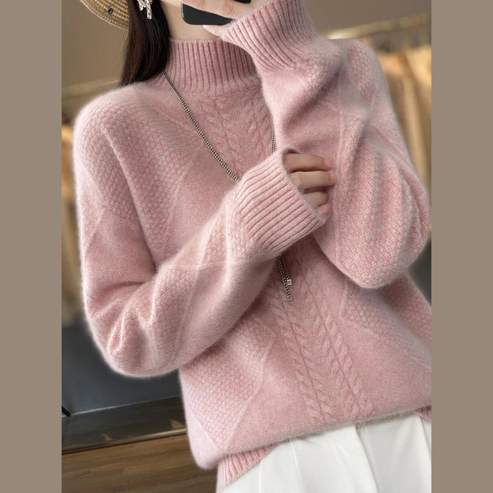 Women's Cashmere Turtleneck Jumper – Soft Roll-Neck Knit – view 3
