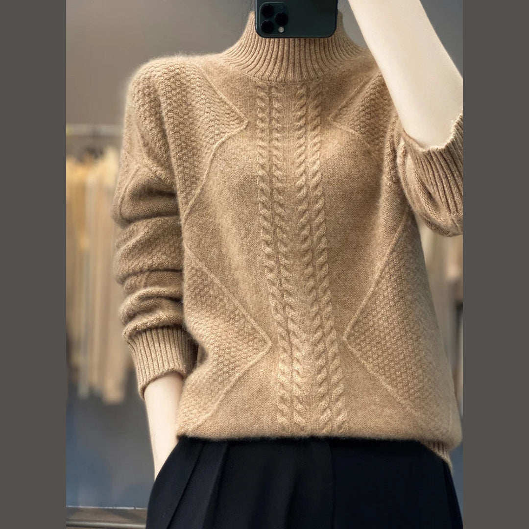 Women's Cashmere Turtleneck Jumper – Soft Roll-Neck Knit – view 7