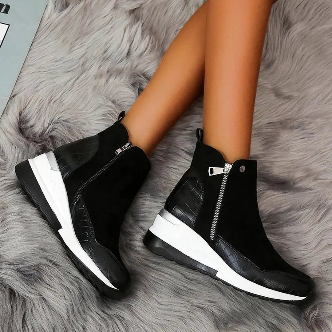 Women's Textured Wedge Boots – Side-Zip Comfort for All Day – view 4