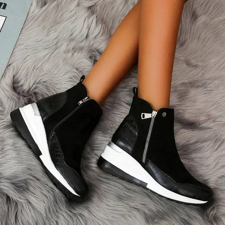 Women's Textured Wedge Boots – Side-Zip Comfort for All Day – view 4