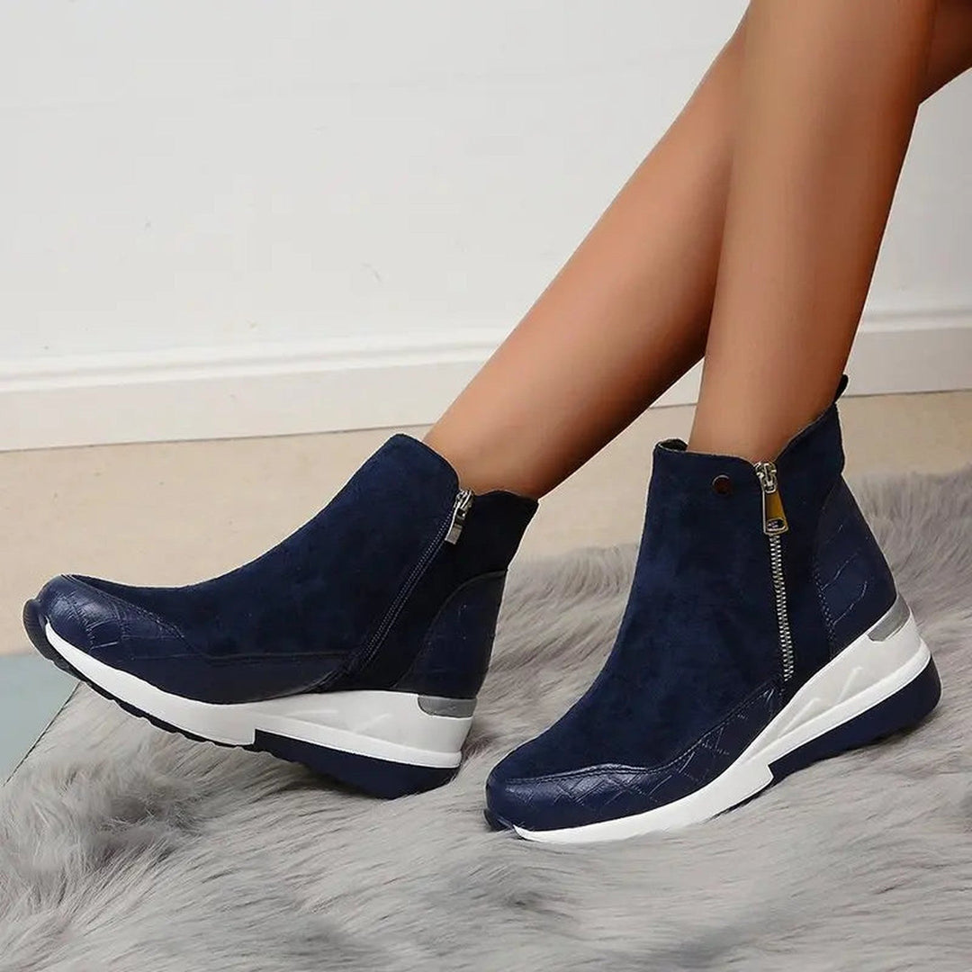 Women's Textured Wedge Boots – Side-Zip Comfort for All Day – view 6