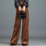Women's Velvet Wide-Leg Trousers – High-Rise Evening Elegance