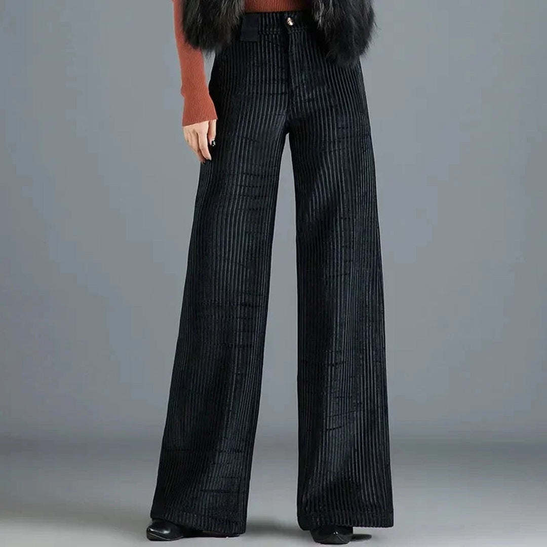 Women's Velvet Wide-Leg Trousers – High-Rise Evening Elegance – view 3