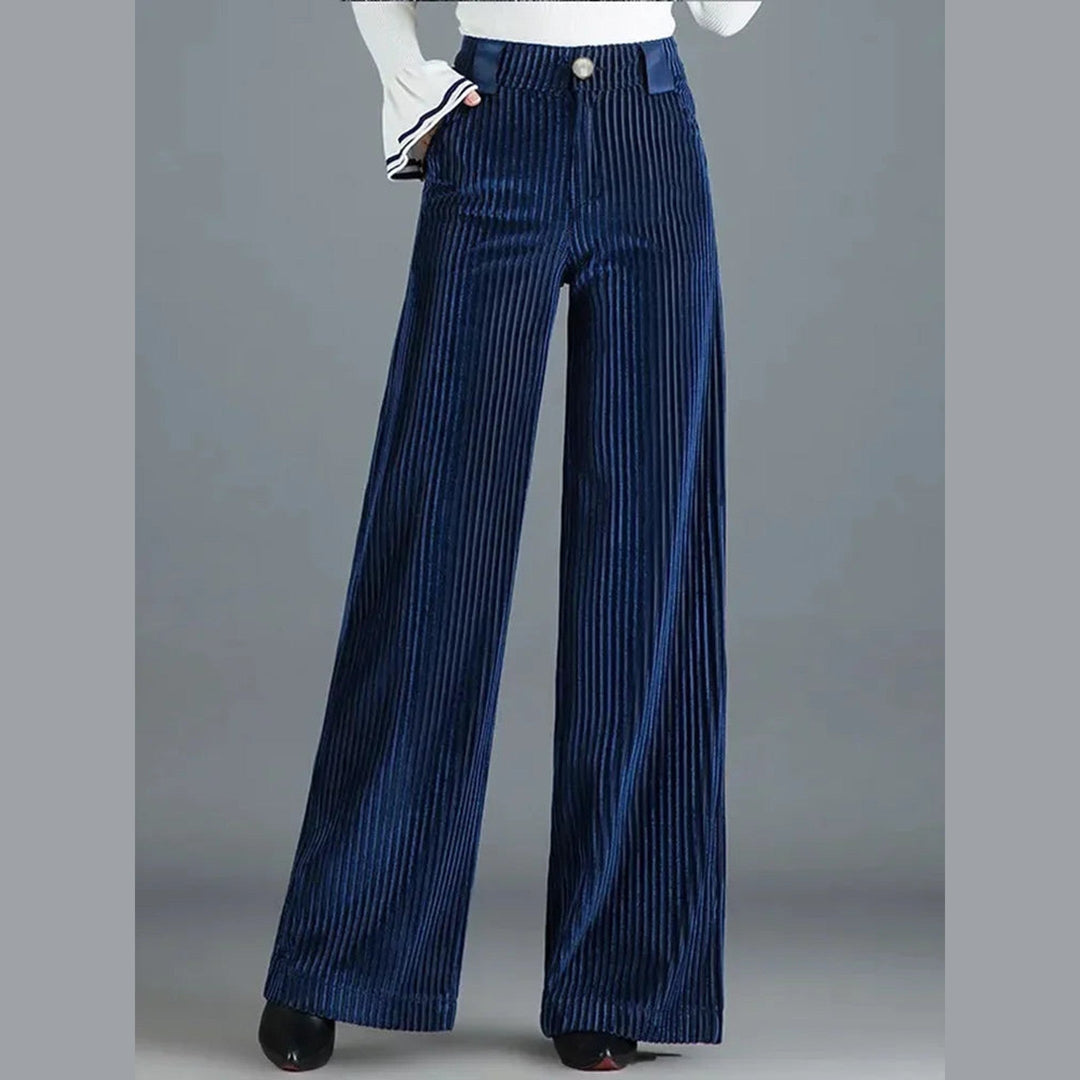 Women's Velvet Wide-Leg Trousers – High-Rise Evening Elegance – view 7