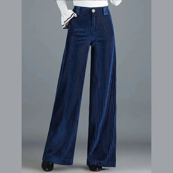 Women's Velvet Wide-Leg Trousers – High-Rise Evening Elegance – view 7
