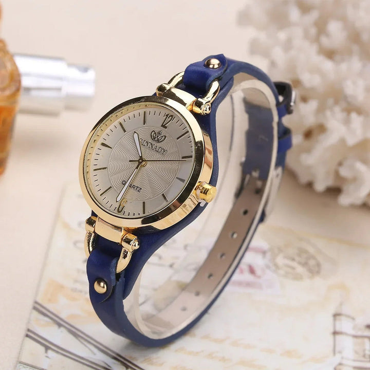 Women's Gold-Tone Watch – Vegan Leather Strap Dress Timepiece – view 2