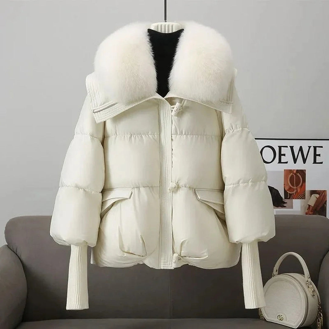 Women's Quilted Puffer Jacket with Faux Fur Collar – Winter Warmth – view 5