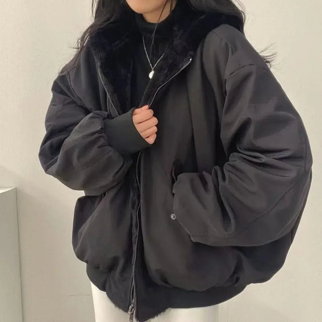 Women's Sherpa-Lined Hooded Jacket – Cosy Oversized Layer – view 4