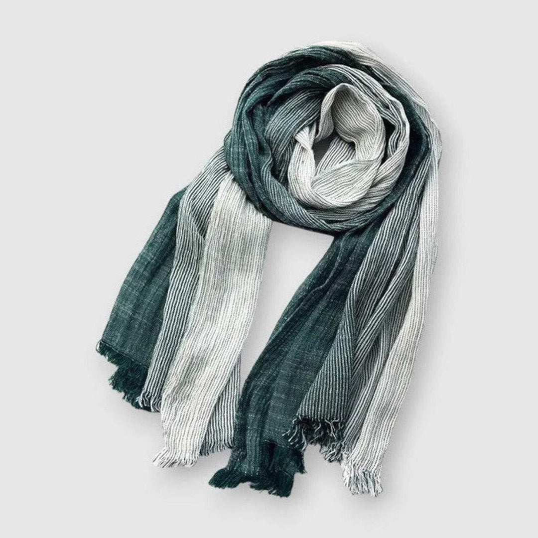 Camden Striped Cotton Scarf – Soft Everyday Layering Piece – Green