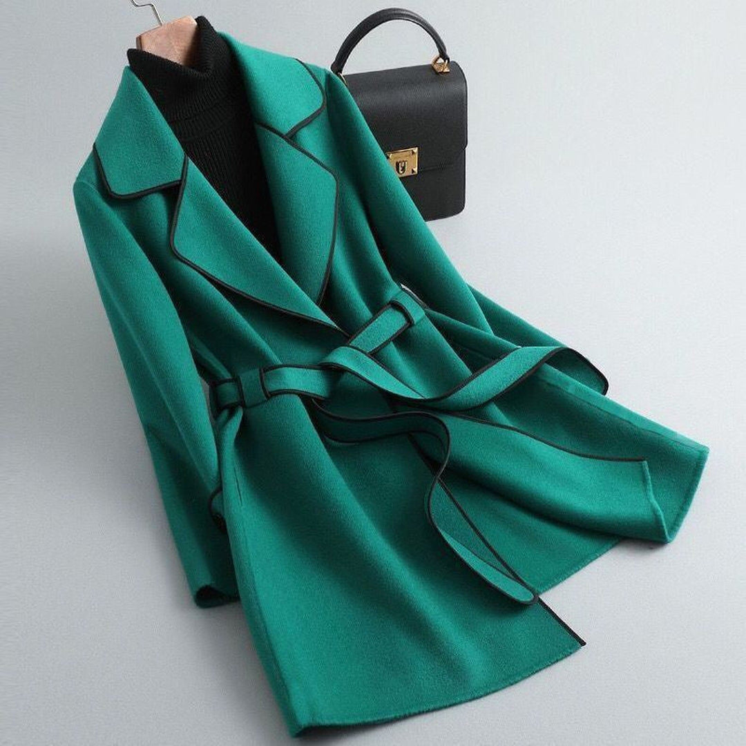 Women's Lightweight Trench Coat – Contrast Trim Tailored Mac – view 6