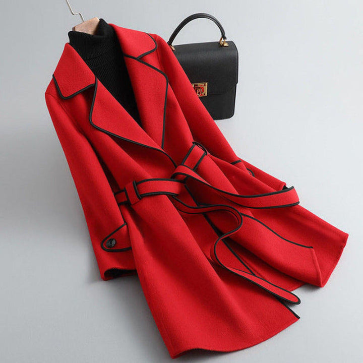 Women's Lightweight Trench Coat – Contrast Trim Tailored Mac – view 9