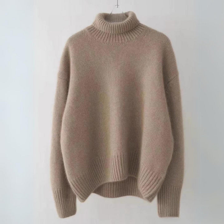 Women's Cashmere Roll Neck Jumper – Oversized Chunky Knit – view 9