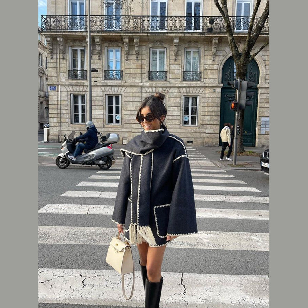 Women's 2-in-1 Scarf Coat – Plush Tailored Winter Elegance – view 3