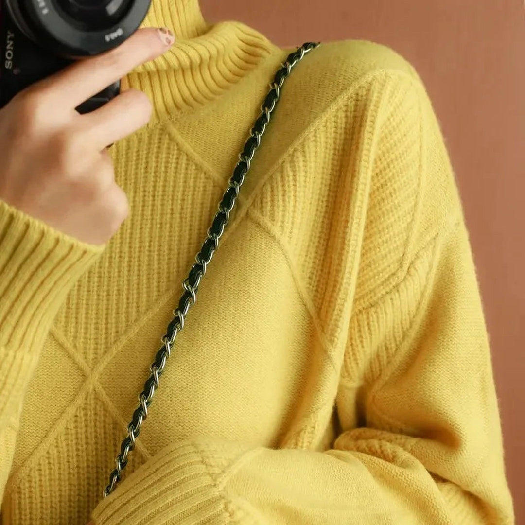 Women's Cable Knit Roll Neck Jumper – Soft Everyday Warmth – Taupe