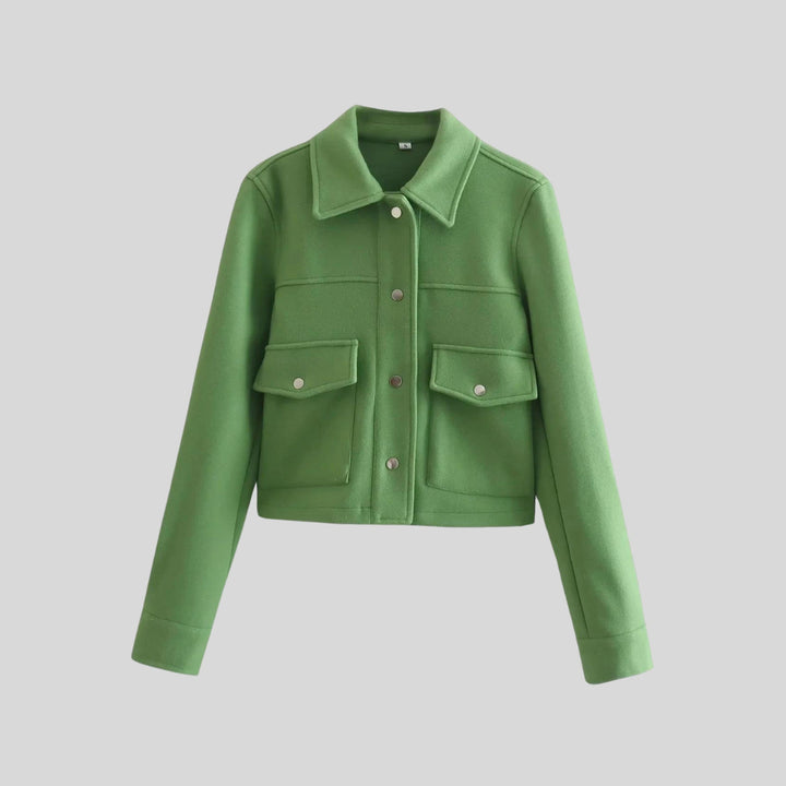 Women's Tailored Button-Front Jacket – Polished Workwear Layer – Apricot