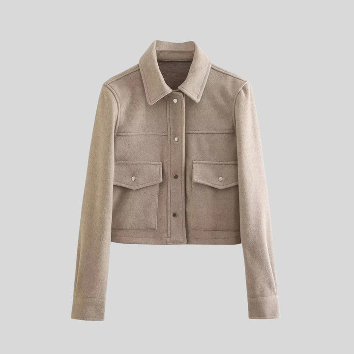 Women's Tailored Button-Front Jacket – Polished Workwear Layer – Army Green