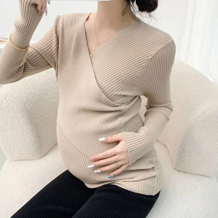 Women's Soft Knit Maternity & Nursing Jumper – Stretch Comfort – view 5