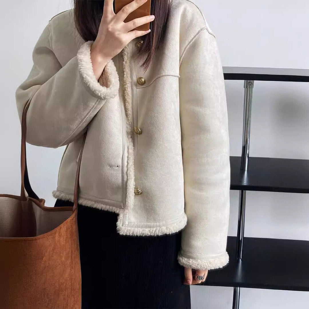 Women's Sherpa-Lined Cotton Blend Coat – Warm Winter Layering – view 2