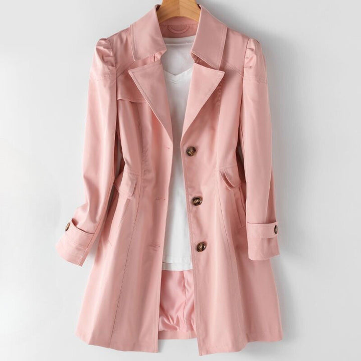 Women's Cotton Blend Heritage Coat – Tailored Lapel Overcoat – view 3