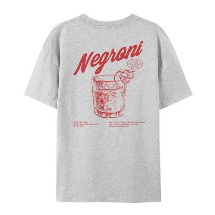 Women's Negroni Nights Vintage Graphic Tee – Soft Cotton – Grey