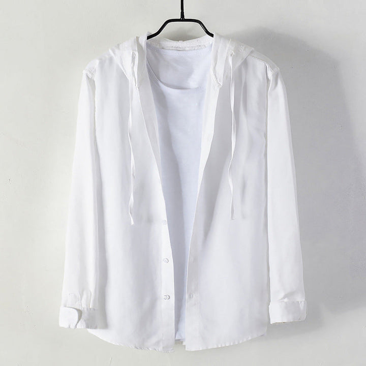 Unisex Hooded Linen Shirt – Breathable Button-Up for All Seasons – view 2