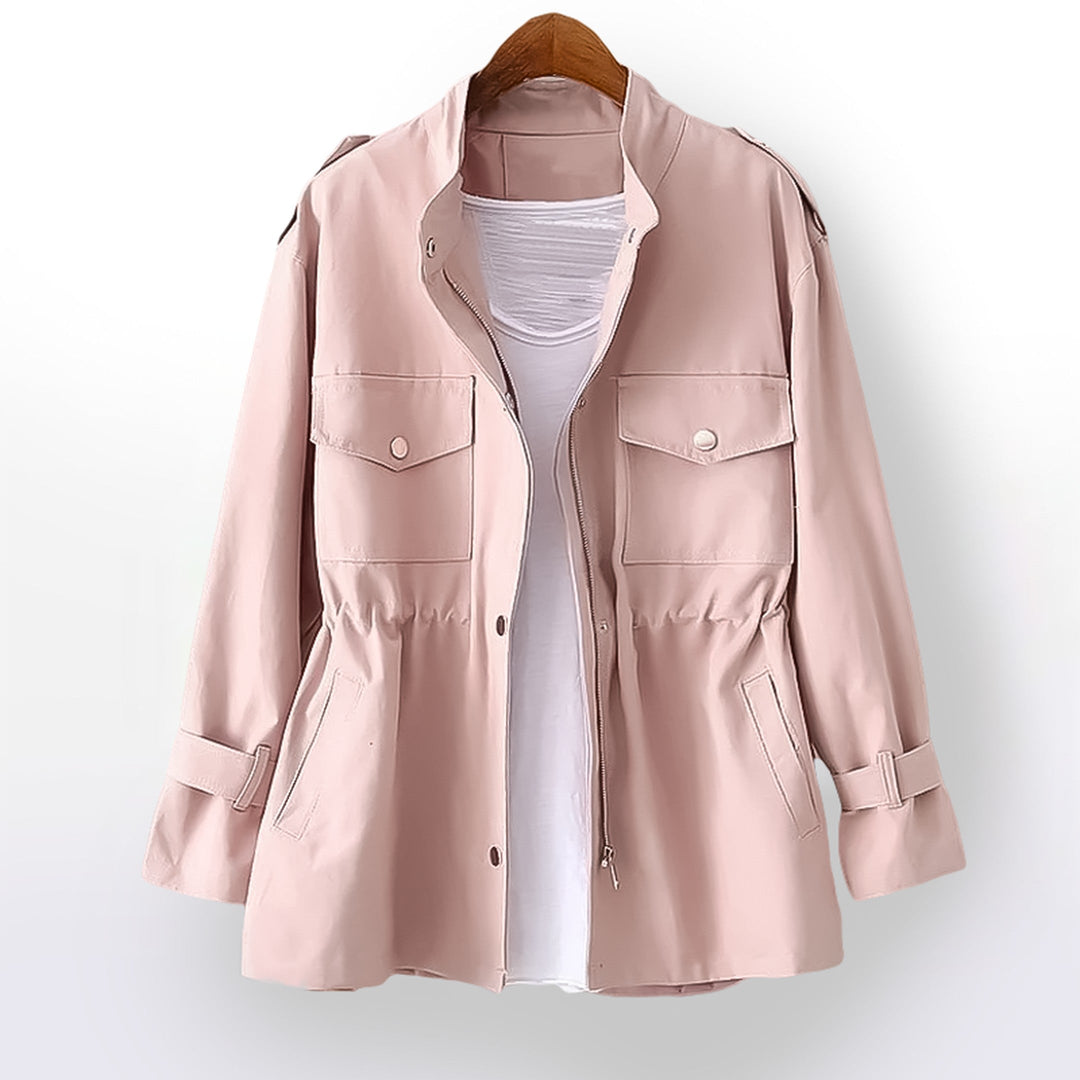 Women's Waxed Cotton Rain Coat – Water-Resistant Belted Mac – view 3