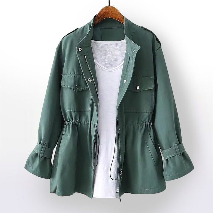 Women's Waxed Cotton Rain Coat – Water-Resistant Belted Mac – view 6