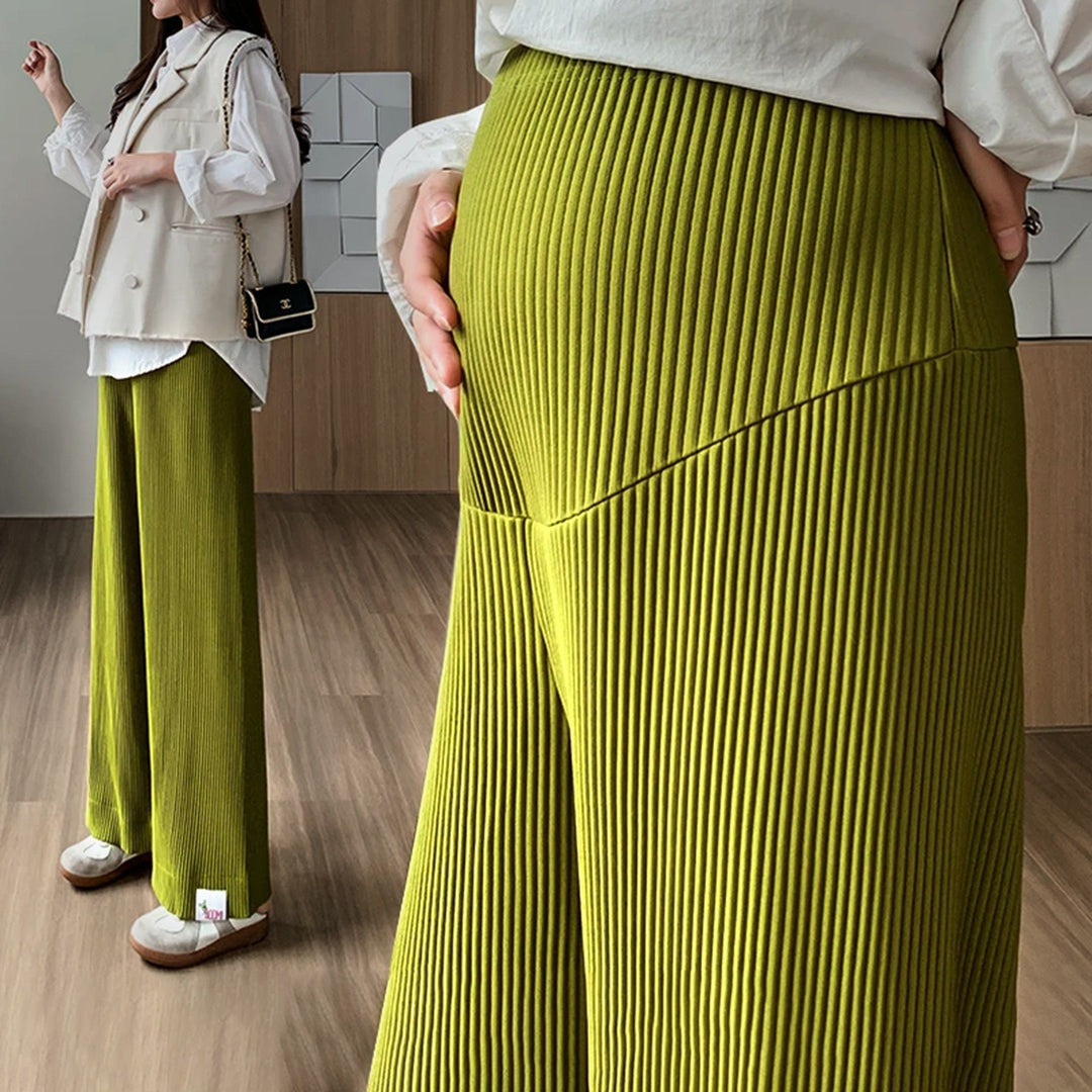 Women's Ribbed Maternity Trousers – Wide Leg Comfort Fit – view 2