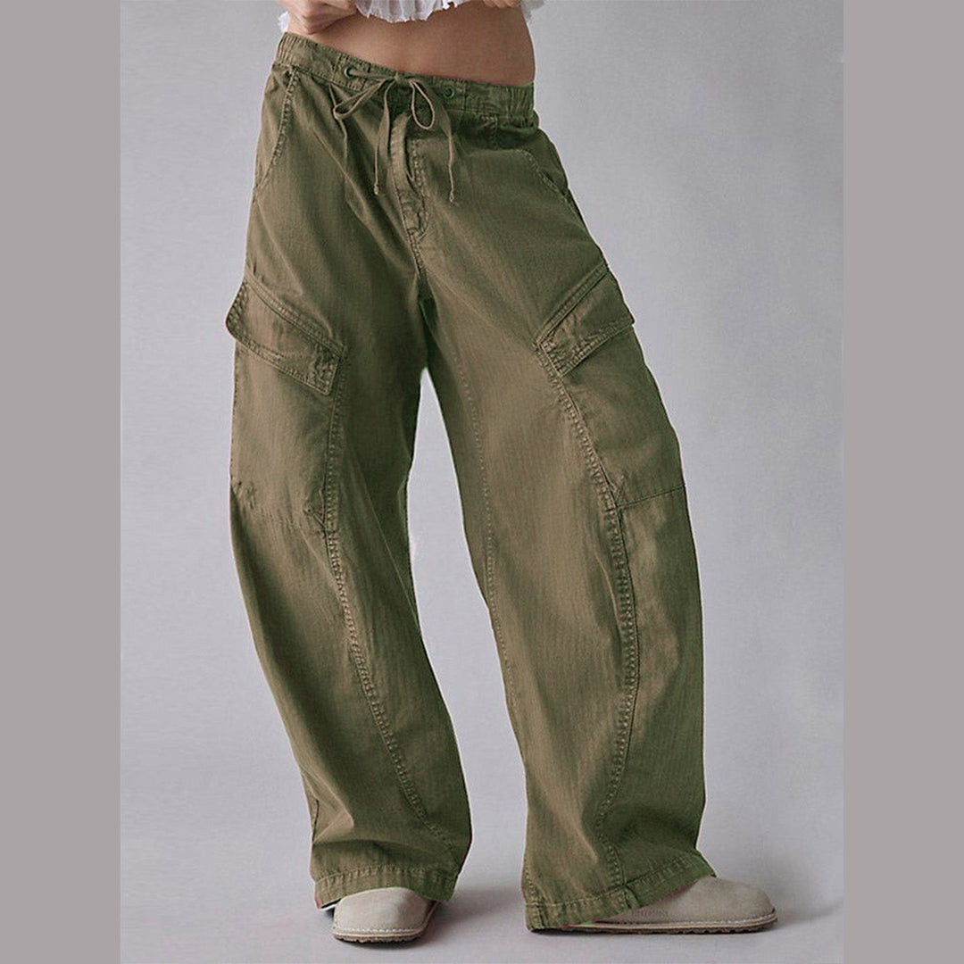 Women's Baggy Cotton Utility Barrel Trousers – Relaxed Fit – view 2