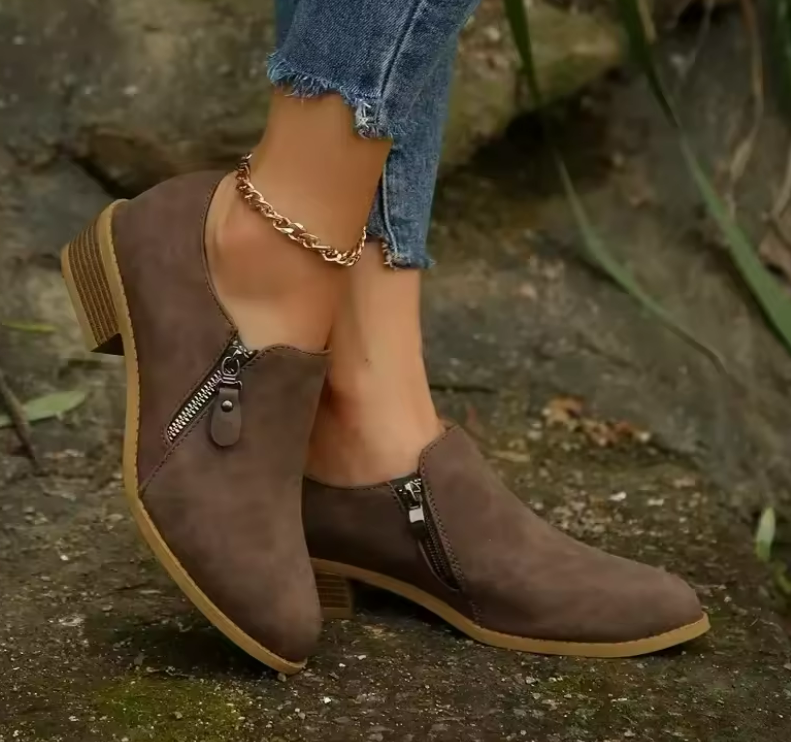Women's Orthopedic Zip-Up Ankle Boots - All-Day Comfort