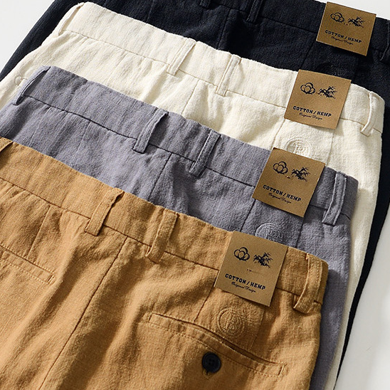 Men's Hemp Blend Straight Leg Trousers – Relaxed Summer Tailoring – view 8