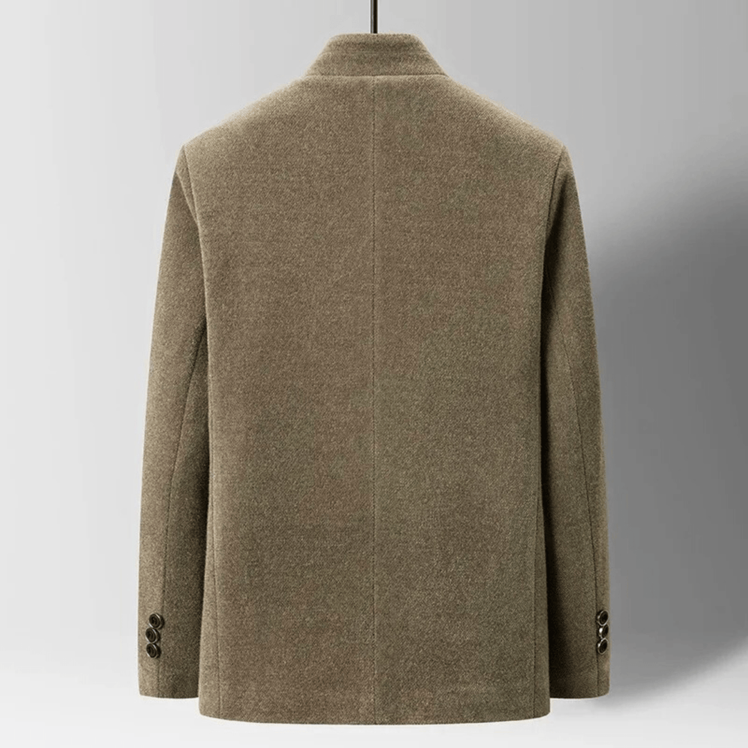 Men's Wool Blend Jacket – Quilted Stand Collar City Layer – view 2