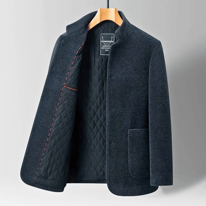 Men's Wool Blend Jacket – Quilted Stand Collar City Layer – view 3