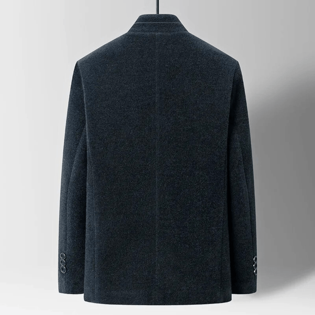 Men's Wool Blend Jacket – Quilted Stand Collar City Layer – view 4