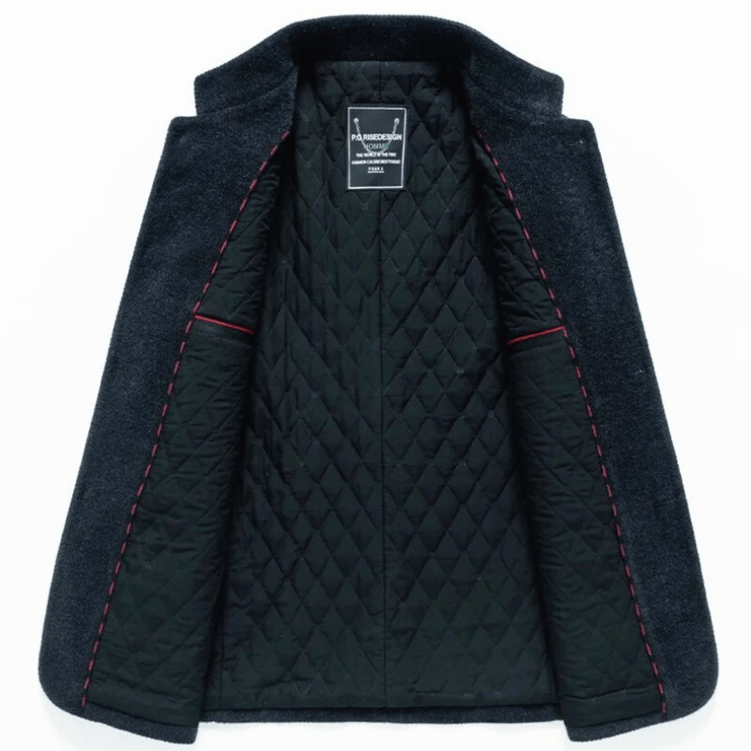 Men's Wool Blend Jacket – Quilted Stand Collar City Layer – view 5