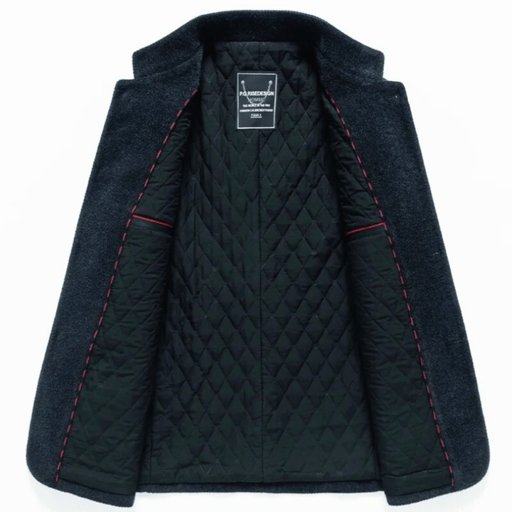 Men's Wool Blend Jacket – Quilted Stand Collar City Layer – view 5