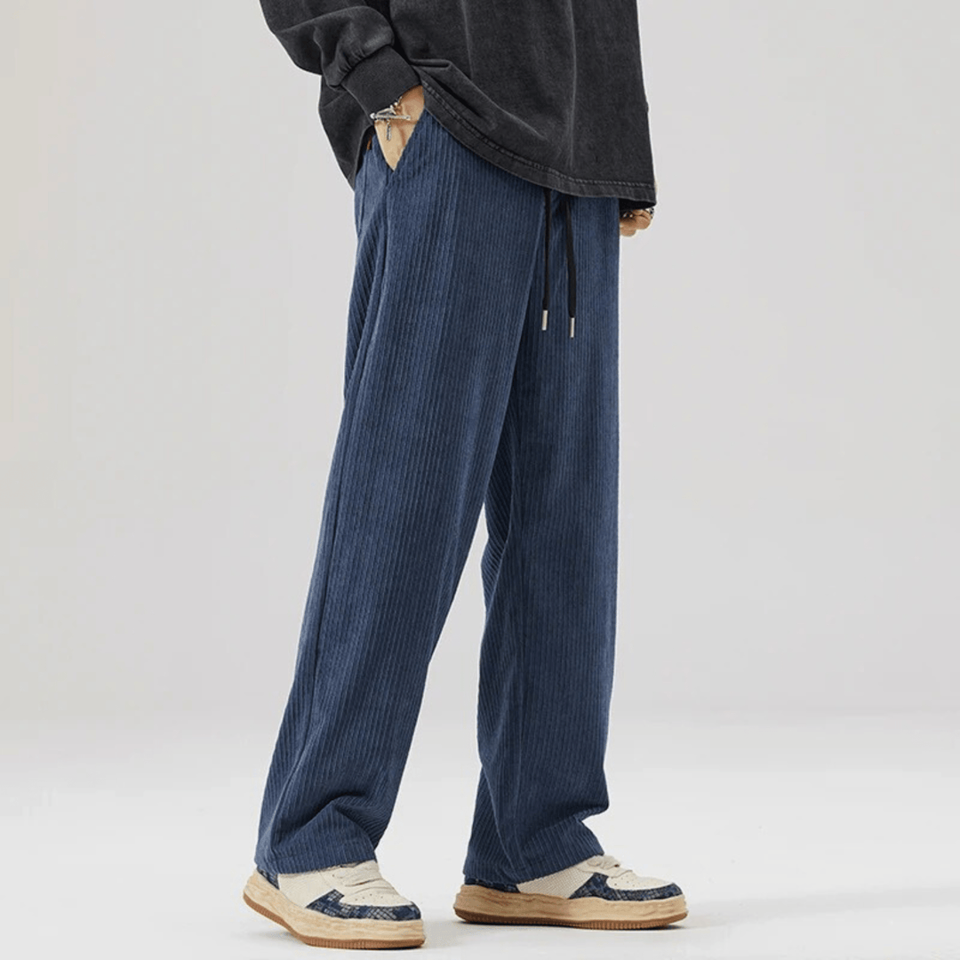 Men's Corduroy Wide-Leg Trousers – Relaxed Drawstring Fit – view 5