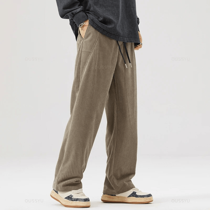 Men's Corduroy Wide-Leg Trousers – Relaxed Drawstring Fit – view 2
