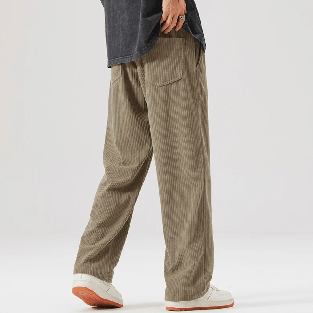 Men's Corduroy Wide-Leg Trousers – Relaxed Drawstring Fit – view 3