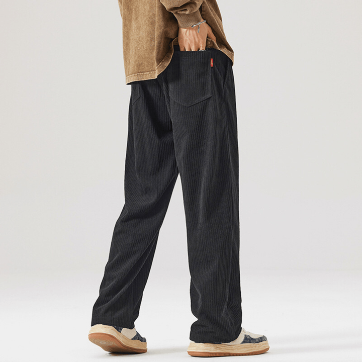 Men's Corduroy Wide-Leg Trousers – Relaxed Drawstring Fit – view 11