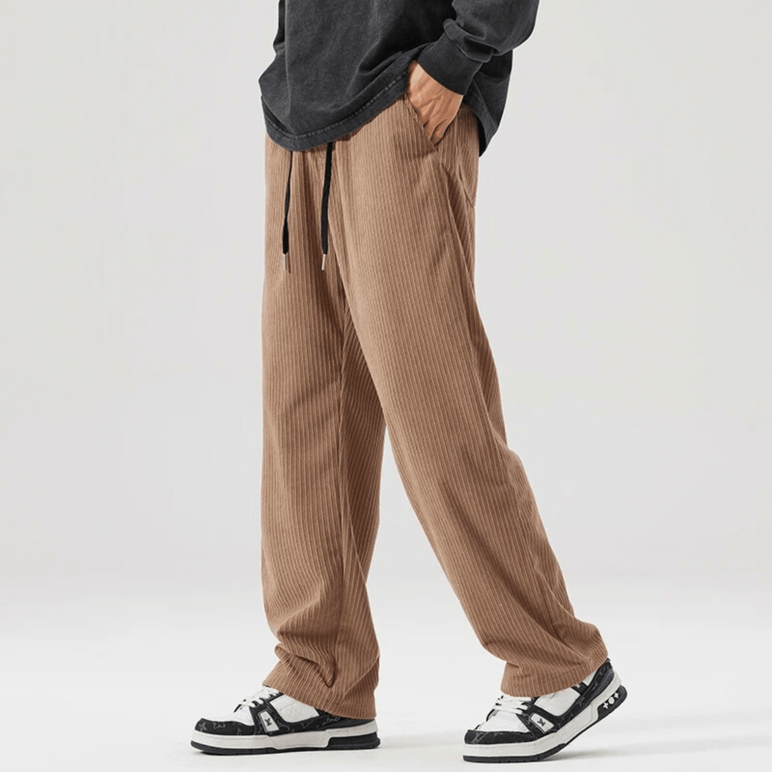 Men's Corduroy Wide-Leg Trousers – Relaxed Drawstring Fit – view 8