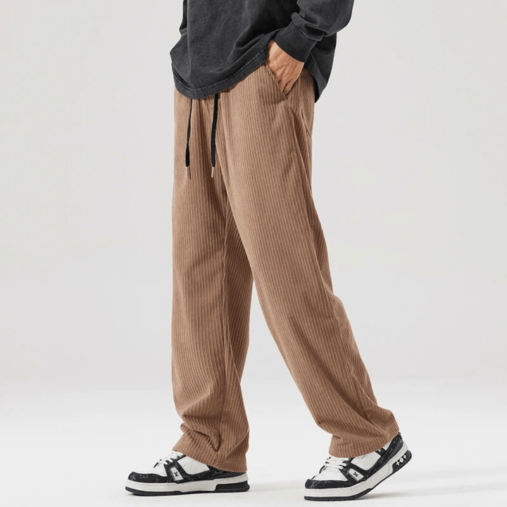 Men's Corduroy Wide-Leg Trousers – Relaxed Drawstring Fit – view 8