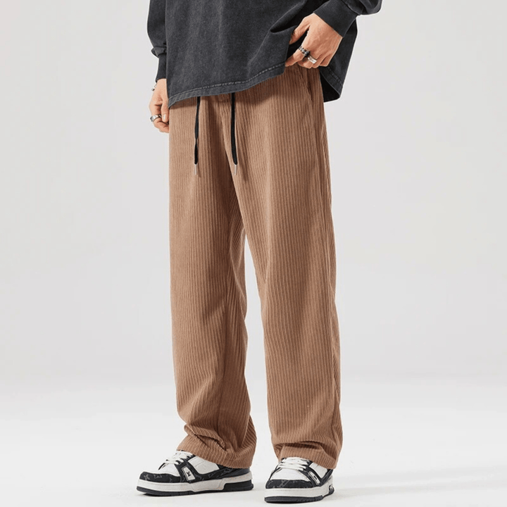 Men's Corduroy Wide-Leg Trousers – Relaxed Drawstring Fit – view 7
