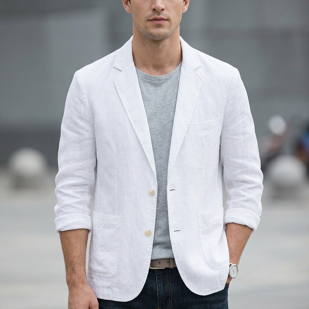 Men's Linen Blazer – Tailored Lightweight Summer Sport Coat – view 3