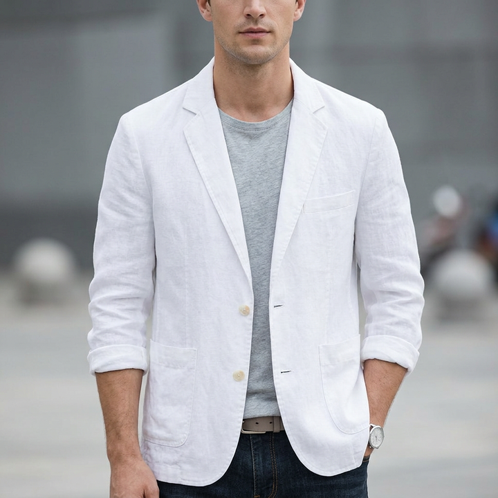 Men's Linen Blazer – Tailored Lightweight Summer Sport Coat – view 3