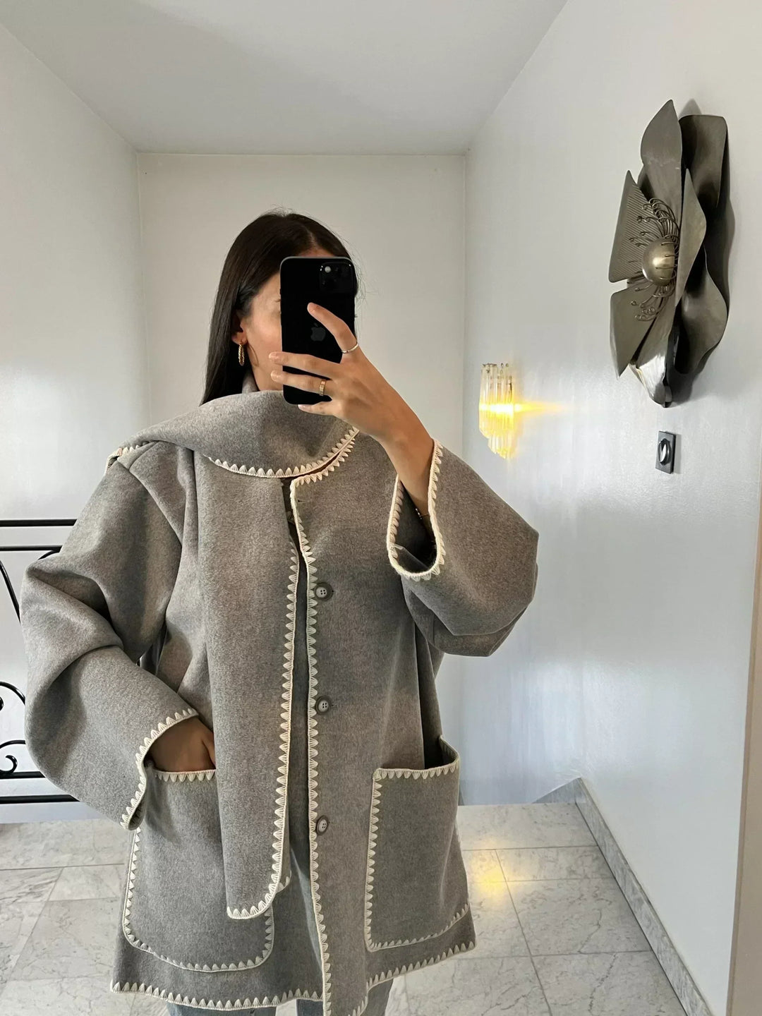 Women's 2-in-1 Scarf Coat – Plush Tailored Winter Elegance – view 5