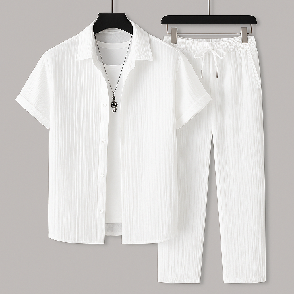 Men's Linen Blend Two-Piece Set – Relaxed Summer Co-Ord