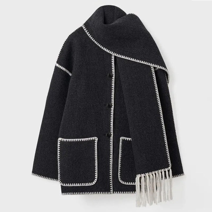 Women's 2-in-1 Scarf Coat – Plush Tailored Winter Elegance – view 10