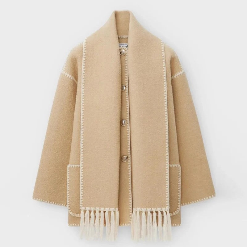 Women's 2-in-1 Scarf Coat – Plush Tailored Winter Elegance – view 11